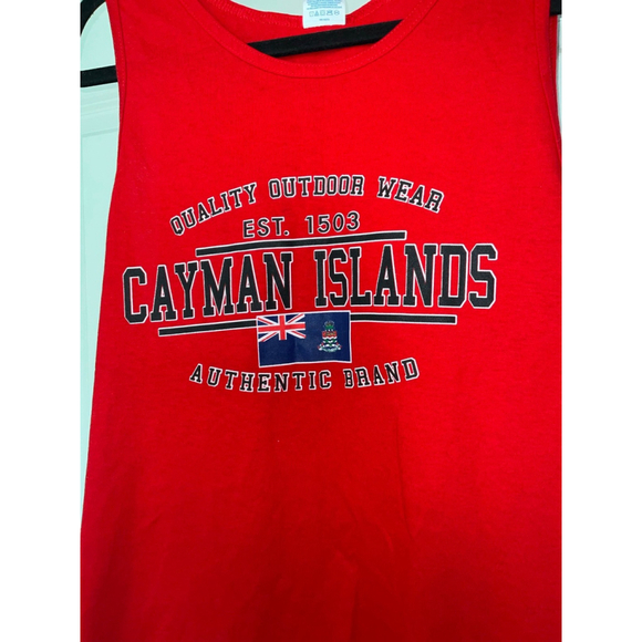 VINTAGE Cayman Islands Red Tank Top Adult Large - Picture 3 of 9